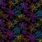 Neon Daisy Pattern 3 Fleece Fabric — fleece fabric folded close-up preview (mv-fleece-v1:lying)