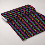 Neon Happy Birthday Fleece Fabric — fleece fabric unrolled bolt preview (mv-fleece-v1:bolt)