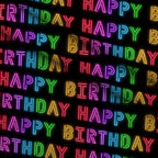 Neon Happy Birthday Fleece Fabric — fleece fabric folded close-up preview (mv-fleece-v1:lying)