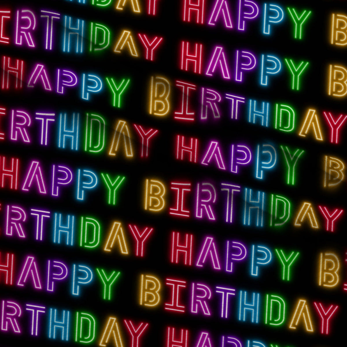 Neon Happy Birthday Fleece Fabric — fleece fabric folded close-up preview (mv-fleece-v1:lying)