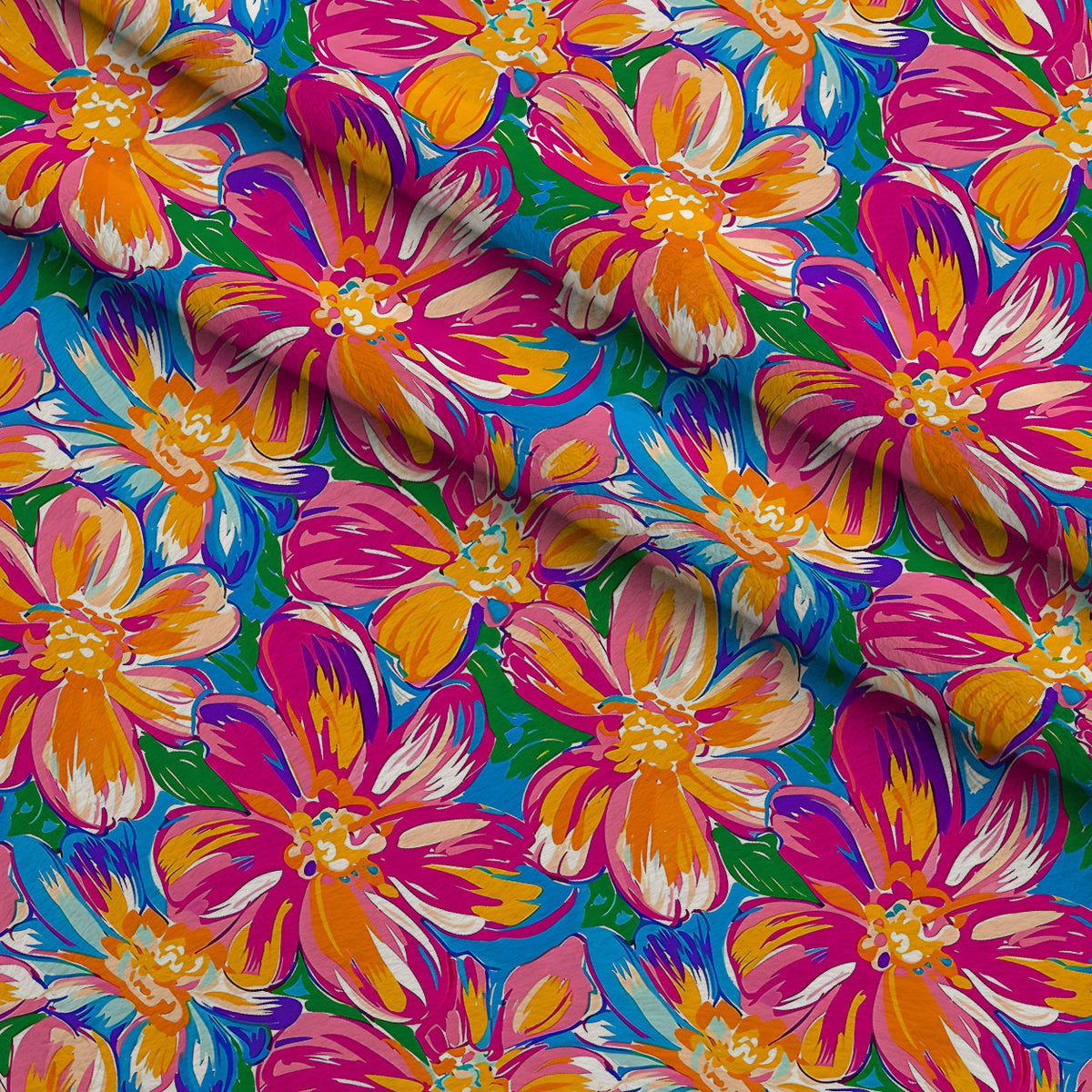 Neon Petal Pop Pattern 10 Fleece Fabric — fleece fabric folded close-up preview (mv-fleece-v1:lying)