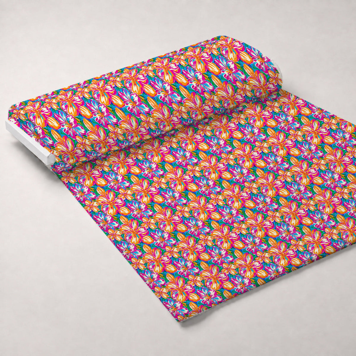 Neon Petal Pop Pattern 13 Fleece Fabric — fleece fabric unrolled bolt preview (mv-fleece-v1:bolt)