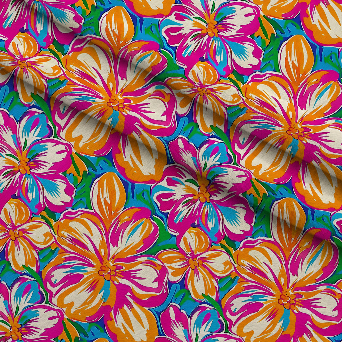Neon Petal Pop Pattern 13 Fleece Fabric — fleece fabric folded close-up preview (mv-fleece-v1:lying)