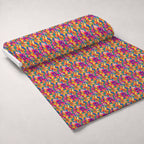 Neon Petal Pop Pattern 14 Fleece Fabric — fleece fabric unrolled bolt preview (mv-fleece-v1:bolt)