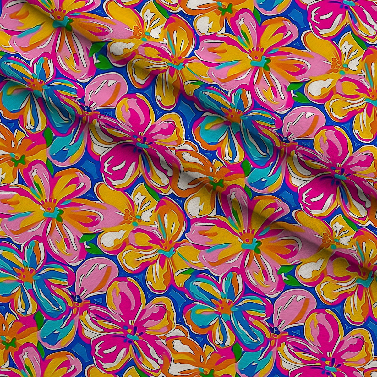 Neon Petal Pop Pattern 15 Fleece Fabric — fleece fabric folded close-up preview (mv-fleece-v1:lying)