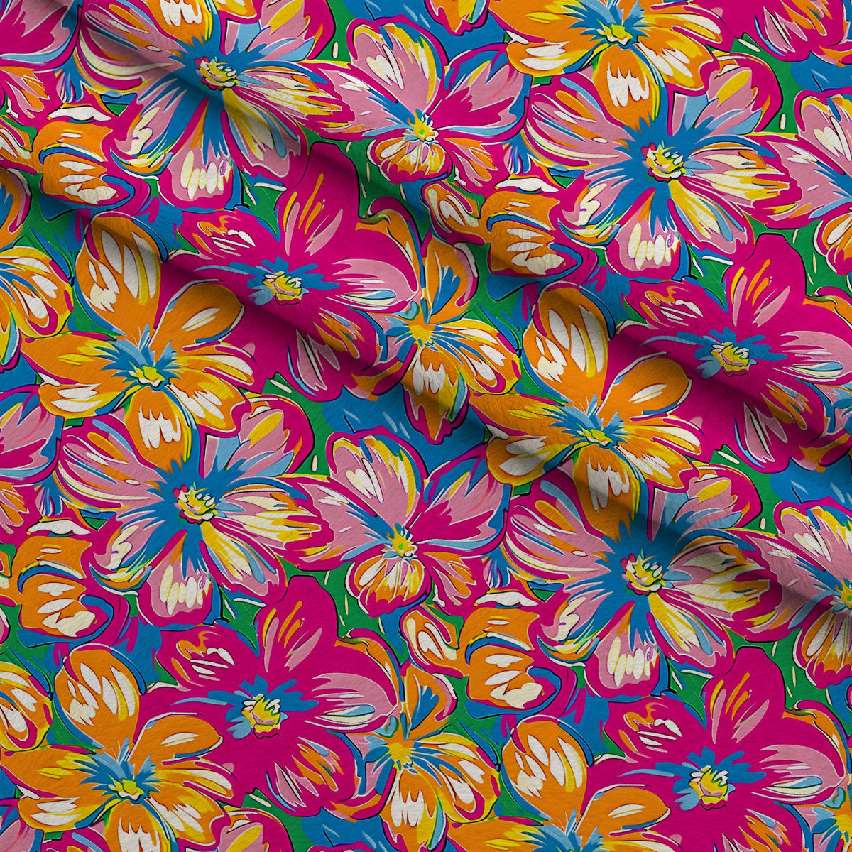 Neon Petal Pop Pattern 18 Fleece Fabric — fleece fabric folded close-up preview (mv-fleece-v1:lying)