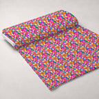 Neon Petal Pop Pattern 20 Fleece Fabric — fleece fabric unrolled bolt preview (mv-fleece-v1:bolt)