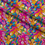 Neon Petal Pop Pattern 6 Fleece Fabric — fleece fabric folded close-up preview (mv-fleece-v1:lying)