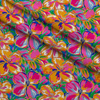 Neon Petal Pop Pattern 8 Fleece Fabric — fleece fabric folded close-up preview (mv-fleece-v1:lying)