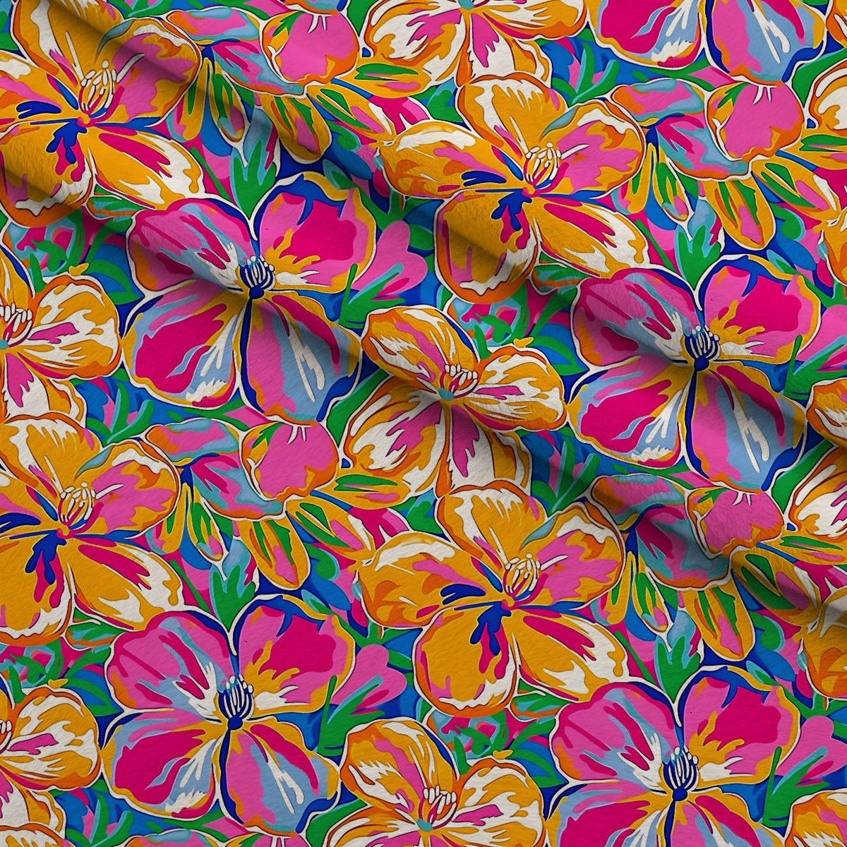 Neon Petal Pop Pattern 8 Fleece Fabric — fleece fabric folded close-up preview (mv-fleece-v1:lying)