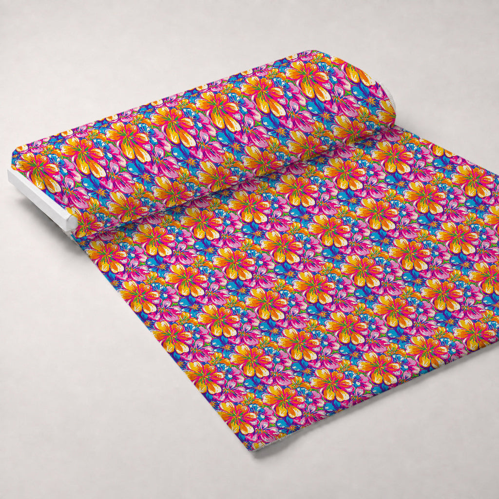 Neon Petal Pop Pattern 9 Fleece Fabric — fleece fabric unrolled bolt preview (mv-fleece-v1:bolt)