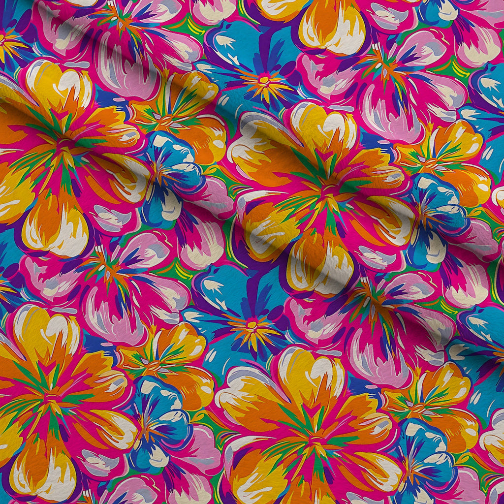 Neon Petal Pop Pattern 9 Fleece Fabric — fleece fabric folded close-up preview (mv-fleece-v1:lying)