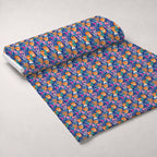 Neon Pumpkin Blooms Pattern 7 Fleece Fabric — fleece fabric unrolled bolt preview (mv-fleece-v1:bolt)