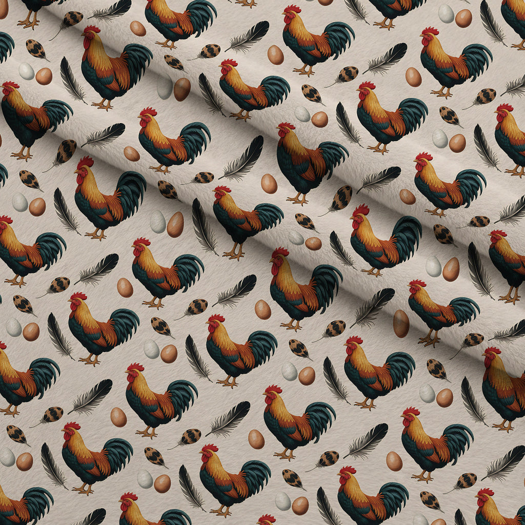 Nesting Hens Pattern 15 Fleece Fabric — fleece fabric folded close-up preview (mv-fleece-v1:lying)