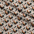 Nesting Hens Pattern 15 Fleece Fabric — fleece fabric folded close-up preview (mv-fleece-v1:lying)