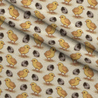Nesting Hens Pattern 5 Fleece Fabric — fleece fabric folded close-up preview (mv-fleece-v1:lying)