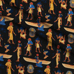 Nile Deities Pattern 10 Fleece Fabric — fleece fabric folded close-up preview (mv-fleece-v1:lying)