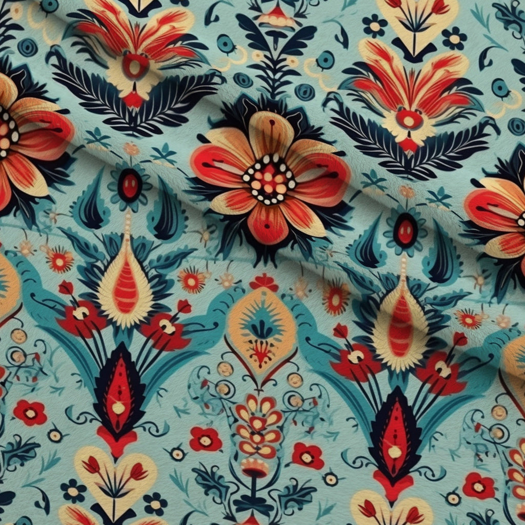 Nomad Blooms Pattern 1 Fleece Fabric — fleece fabric folded close-up preview (mv-fleece-v1:lying)