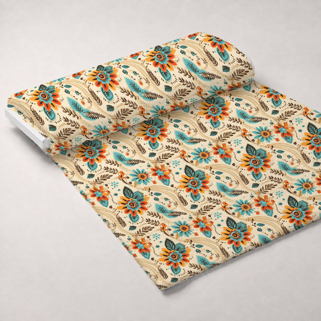 Nomad Blooms Pattern 10 Fleece Fabric — fleece fabric unrolled bolt preview (mv-fleece-v1:bolt)