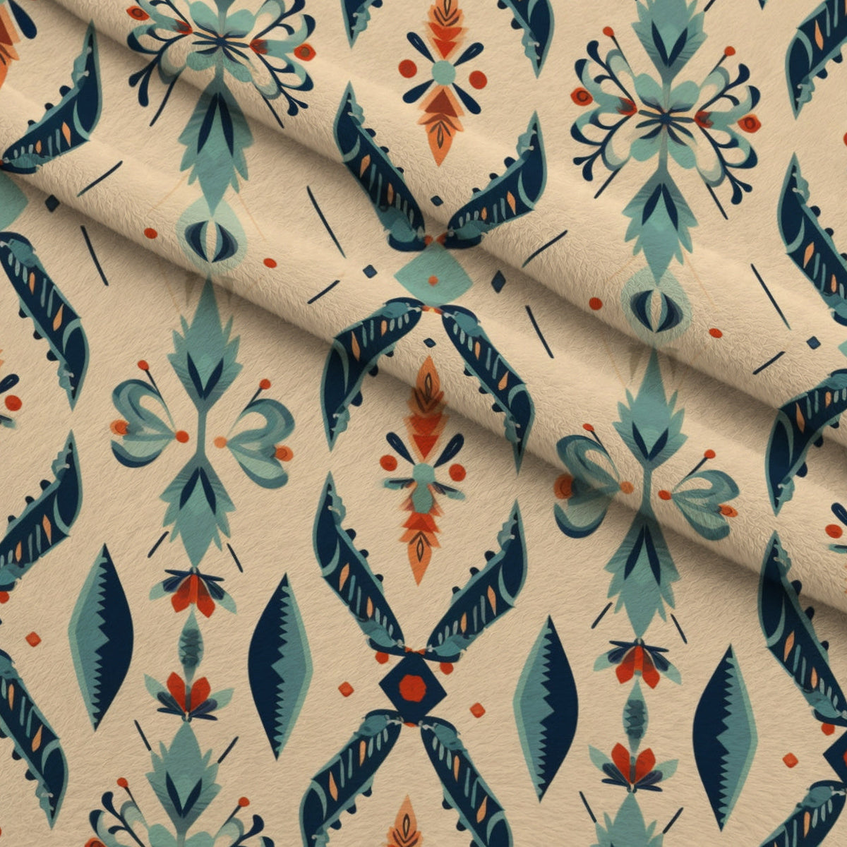 Nomad Blooms Pattern 11 Fleece Fabric — fleece fabric folded close-up preview (mv-fleece-v1:lying)
