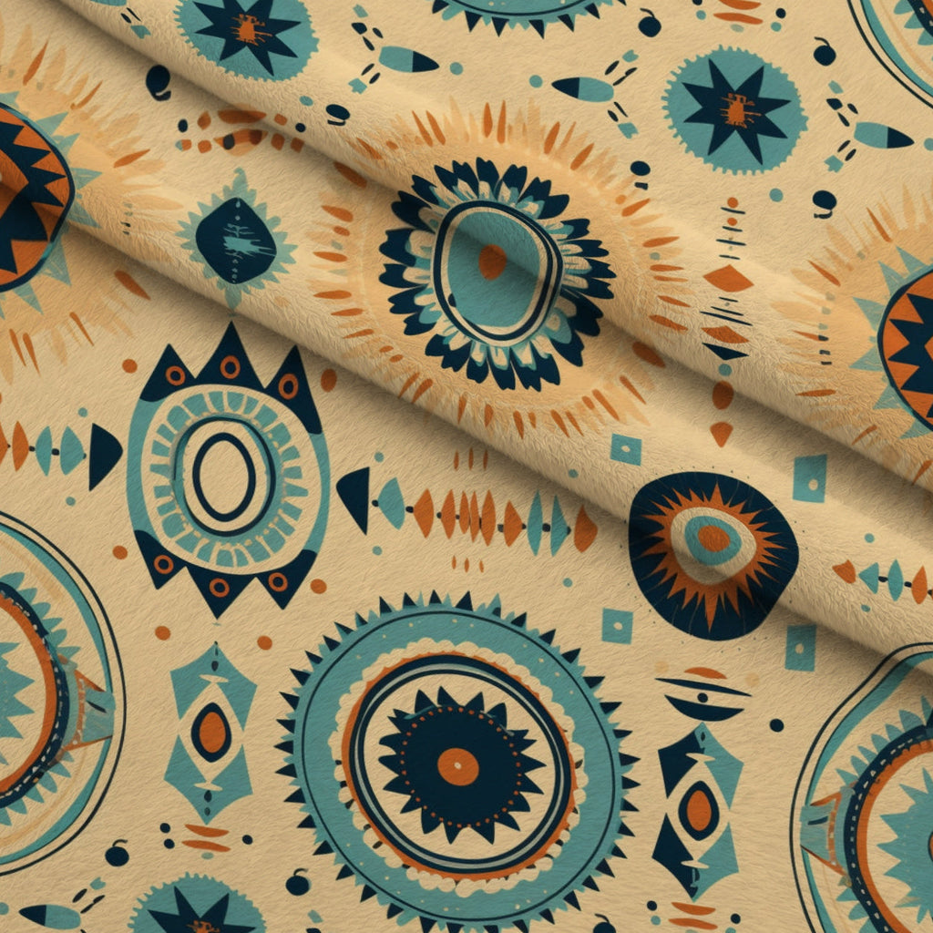 Nomad Blooms Pattern 5 Fleece Fabric — fleece fabric folded close-up preview (mv-fleece-v1:lying)