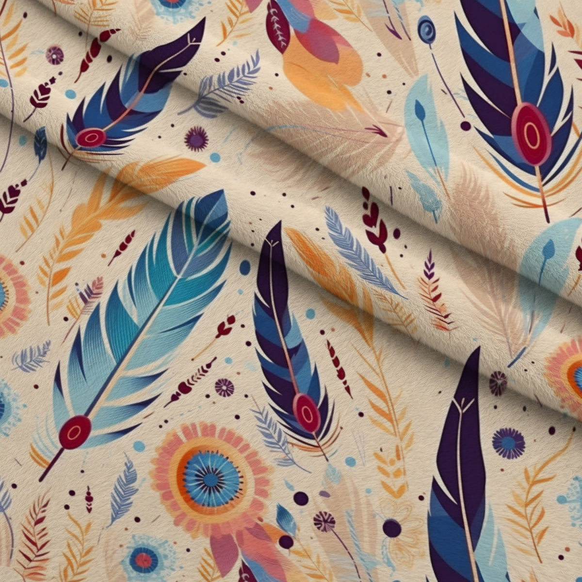 Nomad Blooms Pattern 7 Fleece Fabric — fleece fabric folded close-up preview (mv-fleece-v1:lying)