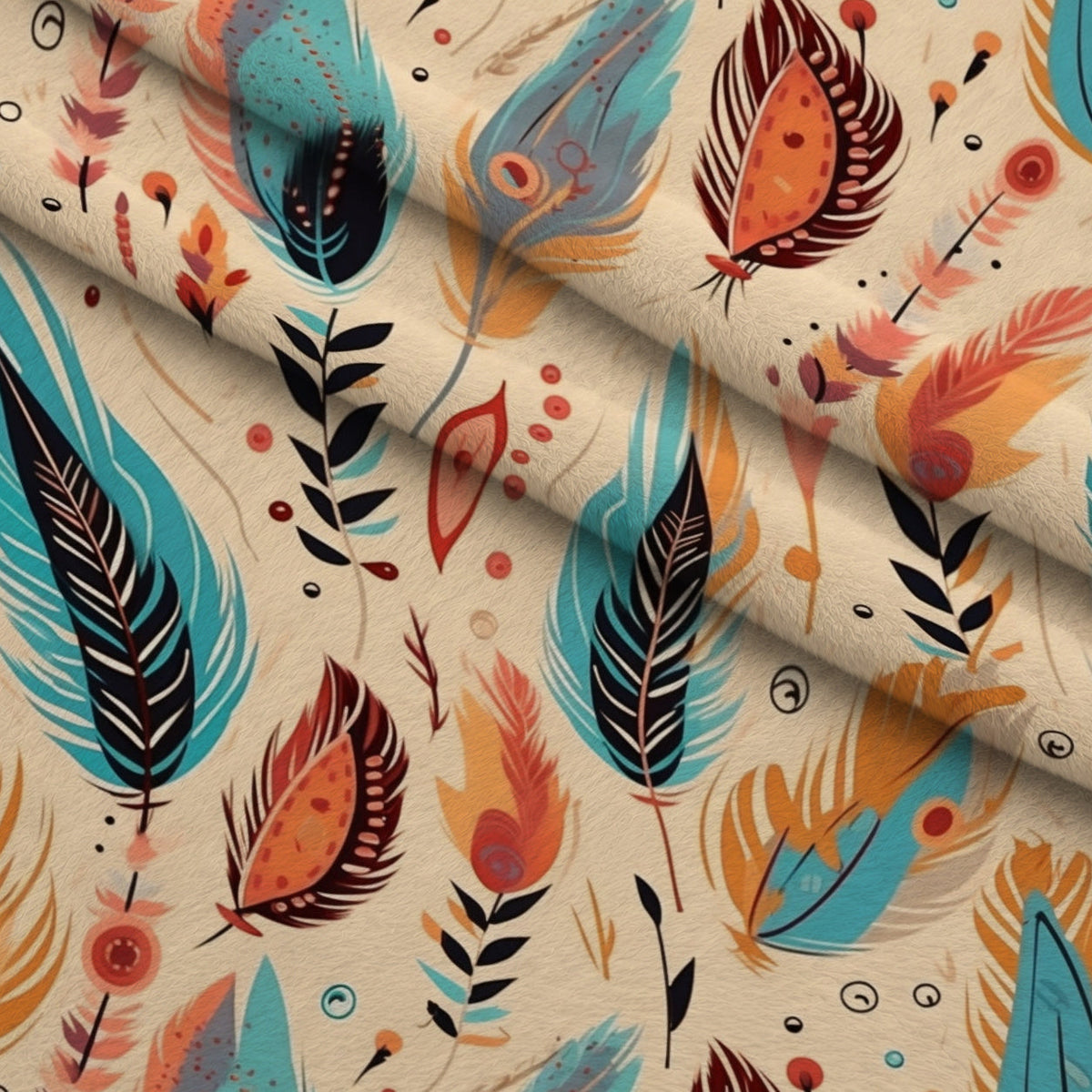 Nomad Blooms Pattern 8 Fleece Fabric — fleece fabric folded close-up preview (mv-fleece-v1:lying)