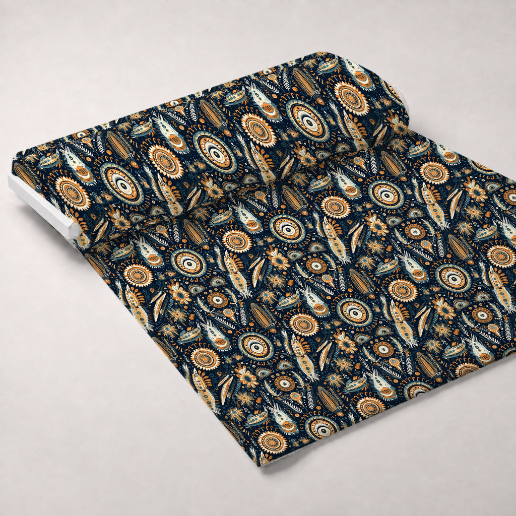 Nomad Blooms Pattern 9 Fleece Fabric — fleece fabric unrolled bolt preview (mv-fleece-v1:bolt)
