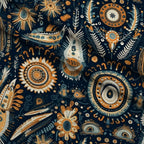 Nomad Blooms Pattern 9 Fleece Fabric — fleece fabric folded close-up preview (mv-fleece-v1:lying)