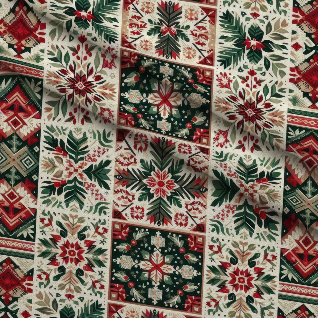 Nordic Noel Pattern 1 Fleece Fabric — fleece fabric folded close-up preview (mv-fleece-v1:lying)