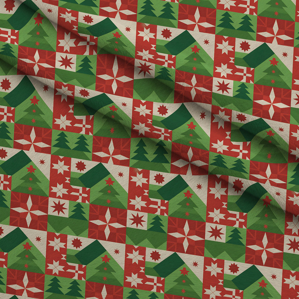 Nordic Reindeer Knit Pattern 11 Fleece Fabric — fleece fabric folded close-up preview (mv-fleece-v1:lying)