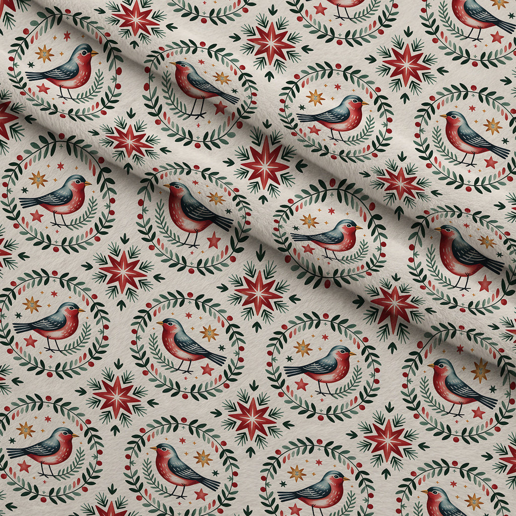Nordic Reindeer Knit Pattern 14 Fleece Fabric — fleece fabric folded close-up preview (mv-fleece-v1:lying)