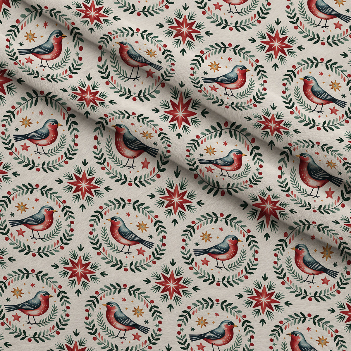 Nordic Reindeer Knit Pattern 14 Fleece Fabric — fleece fabric folded close-up preview (mv-fleece-v1:lying)