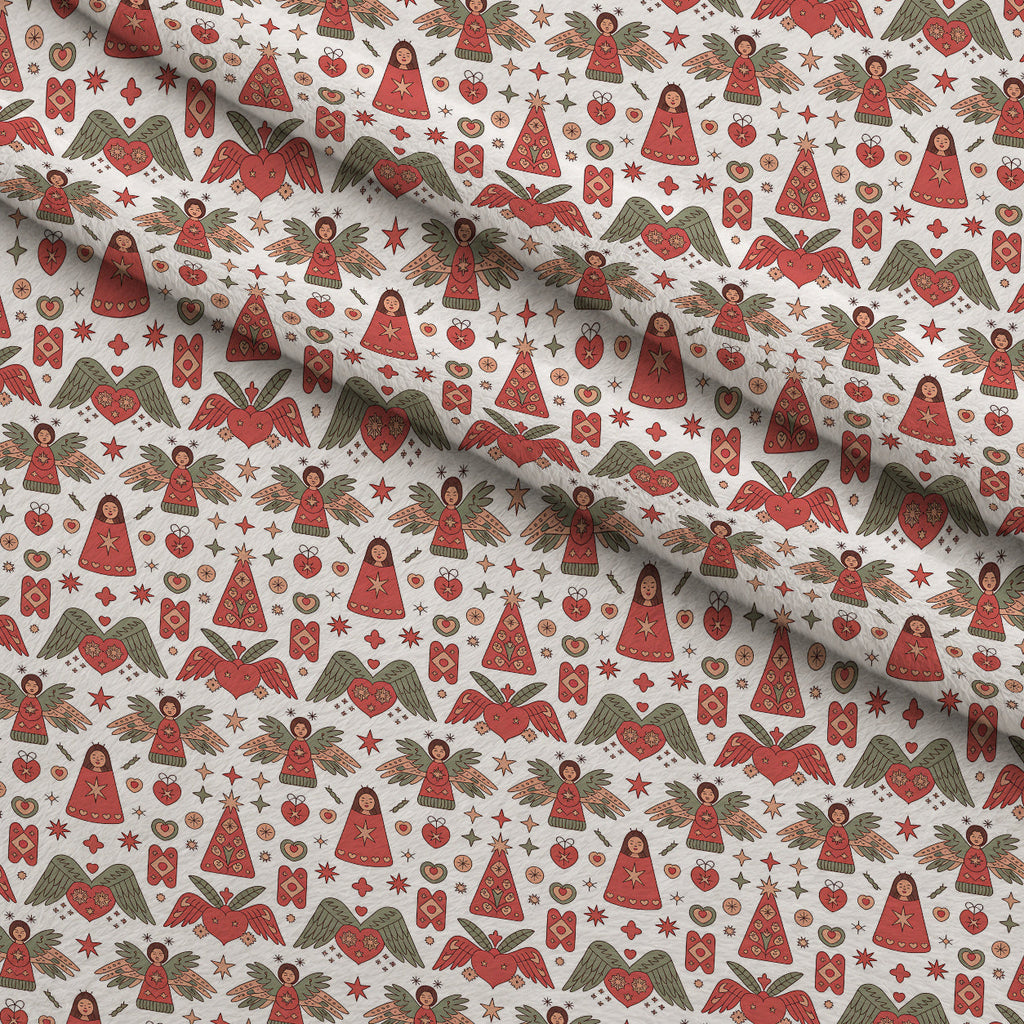 Nordic Reindeer Knit Pattern 8 Fleece Fabric — fleece fabric folded close-up preview (mv-fleece-v1:lying)