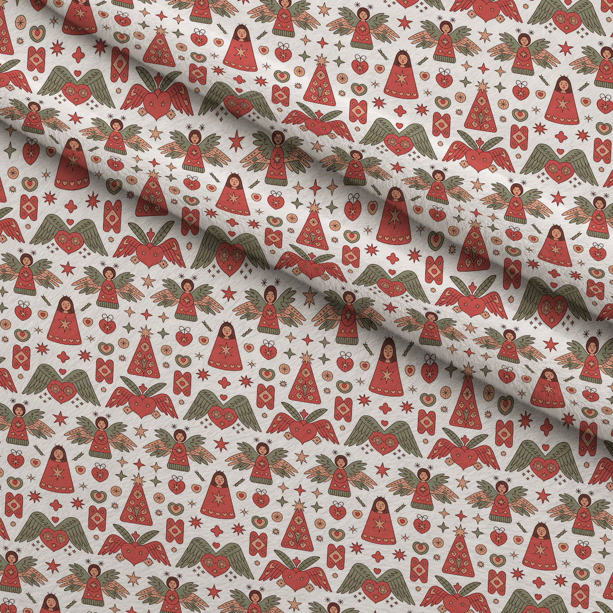 Nordic Reindeer Knit Pattern 8 Fleece Fabric — fleece fabric folded close-up preview (mv-fleece-v1:lying)
