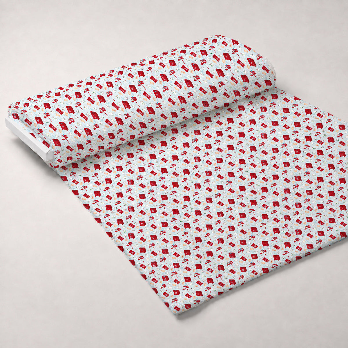 North Pole Post Pattern 12 Fleece Fabric — fleece fabric unrolled bolt preview (mv-fleece-v1:bolt)