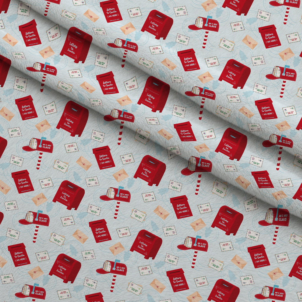 North Pole Post Pattern 12 Fleece Fabric — fleece fabric folded close-up preview (mv-fleece-v1:lying)