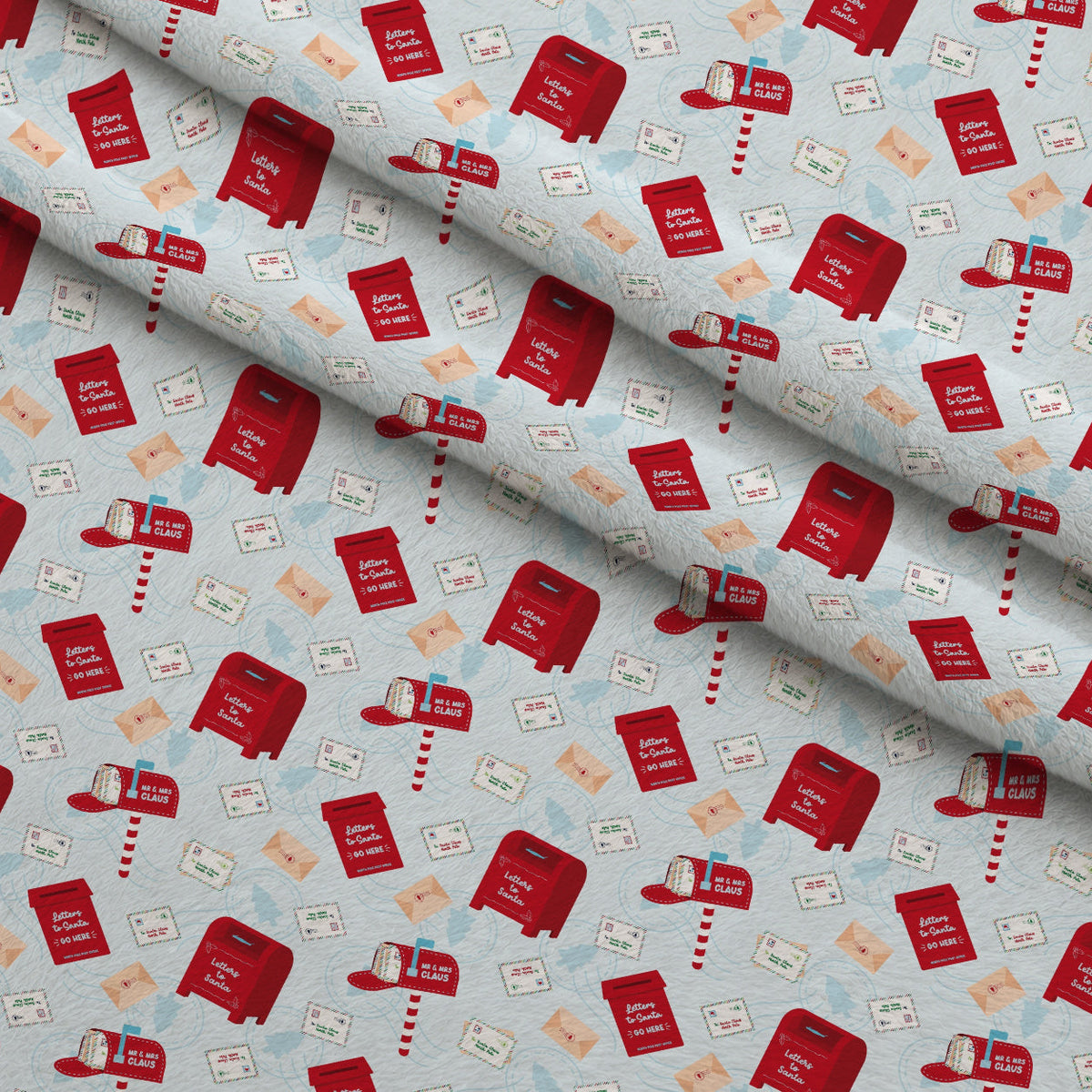 North Pole Post Pattern 12 Fleece Fabric — fleece fabric folded close-up preview (mv-fleece-v1:lying)