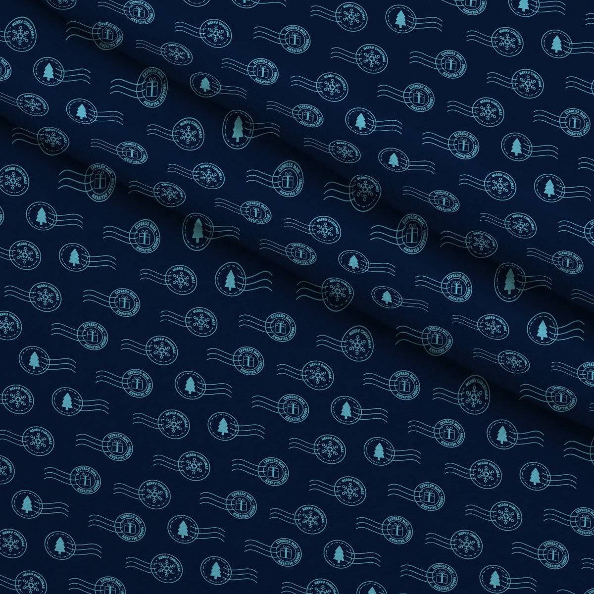 North Pole Post Pattern 15 Fleece Fabric — fleece fabric folded close-up preview (mv-fleece-v1:lying)
