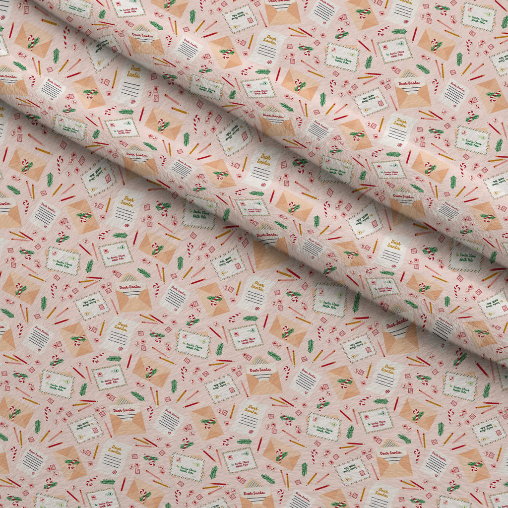 North Pole Post Pattern 3 Fleece Fabric — fleece fabric folded close-up preview (mv-fleece-v1:lying)