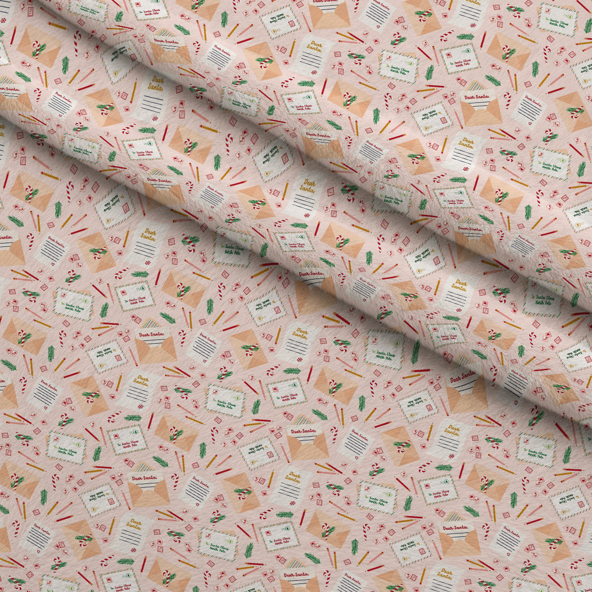 North Pole Post Pattern 3 Fleece Fabric — fleece fabric folded close-up preview (mv-fleece-v1:lying)