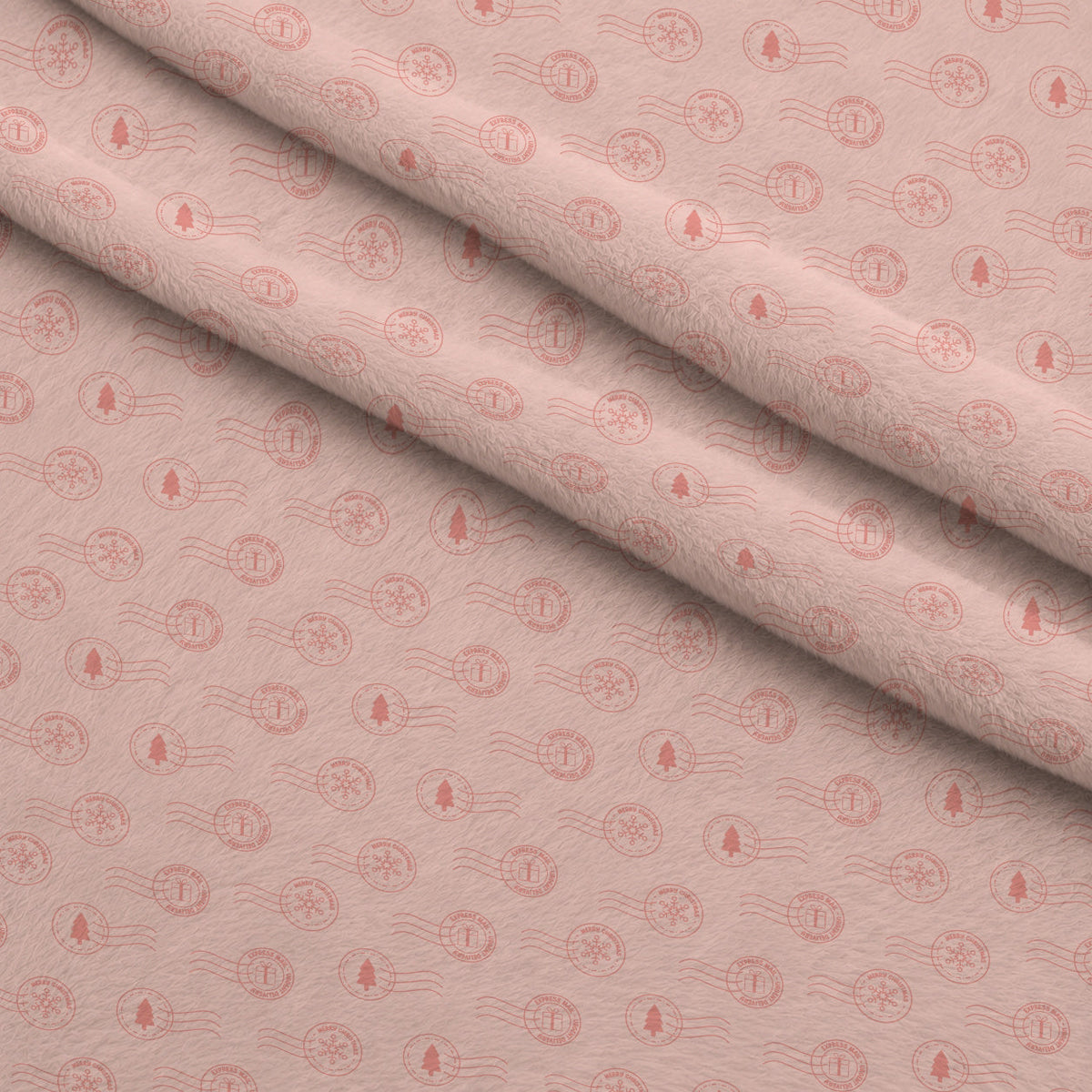 North Pole Post Pattern 6 Fleece Fabric — fleece fabric folded close-up preview (mv-fleece-v1:lying)