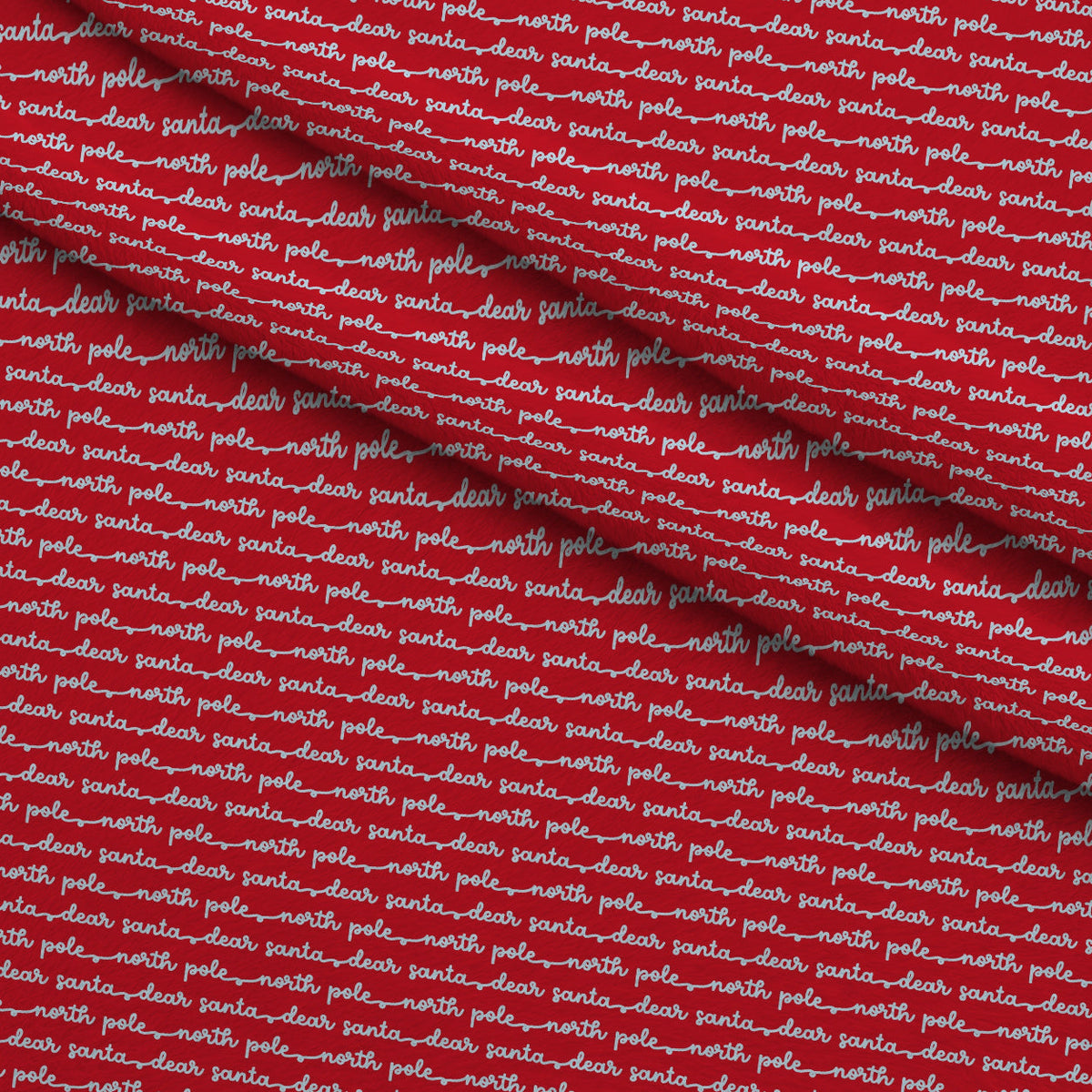 North Pole Post Pattern 9 Fleece Fabric — fleece fabric folded close-up preview (mv-fleece-v1:lying)