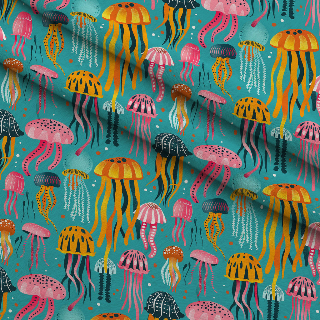 Ocean Drifters Pattern 8 Fleece Fabric — fleece fabric folded close-up preview (mv-fleece-v1:lying)