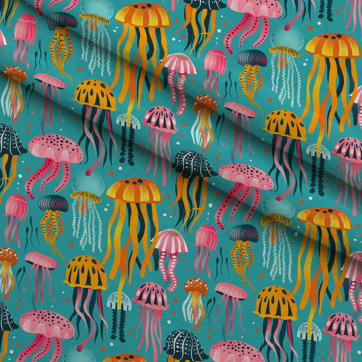 Ocean Drifters Pattern 8 Fleece Fabric — fleece fabric folded close-up preview (mv-fleece-v1:lying)