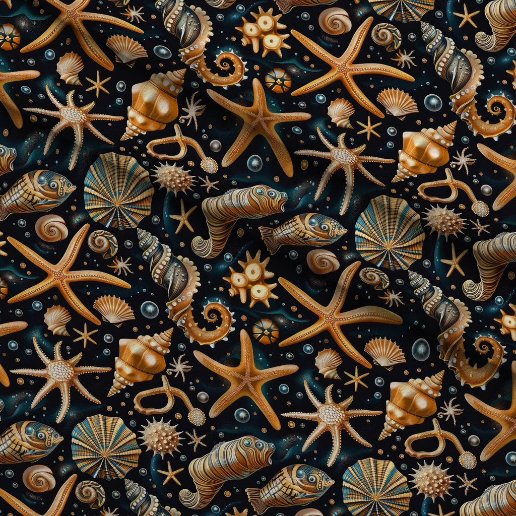 Ocean Jewels Pattern 10 Fleece Fabric — fleece fabric folded close-up preview (mv-fleece-v1:lying)