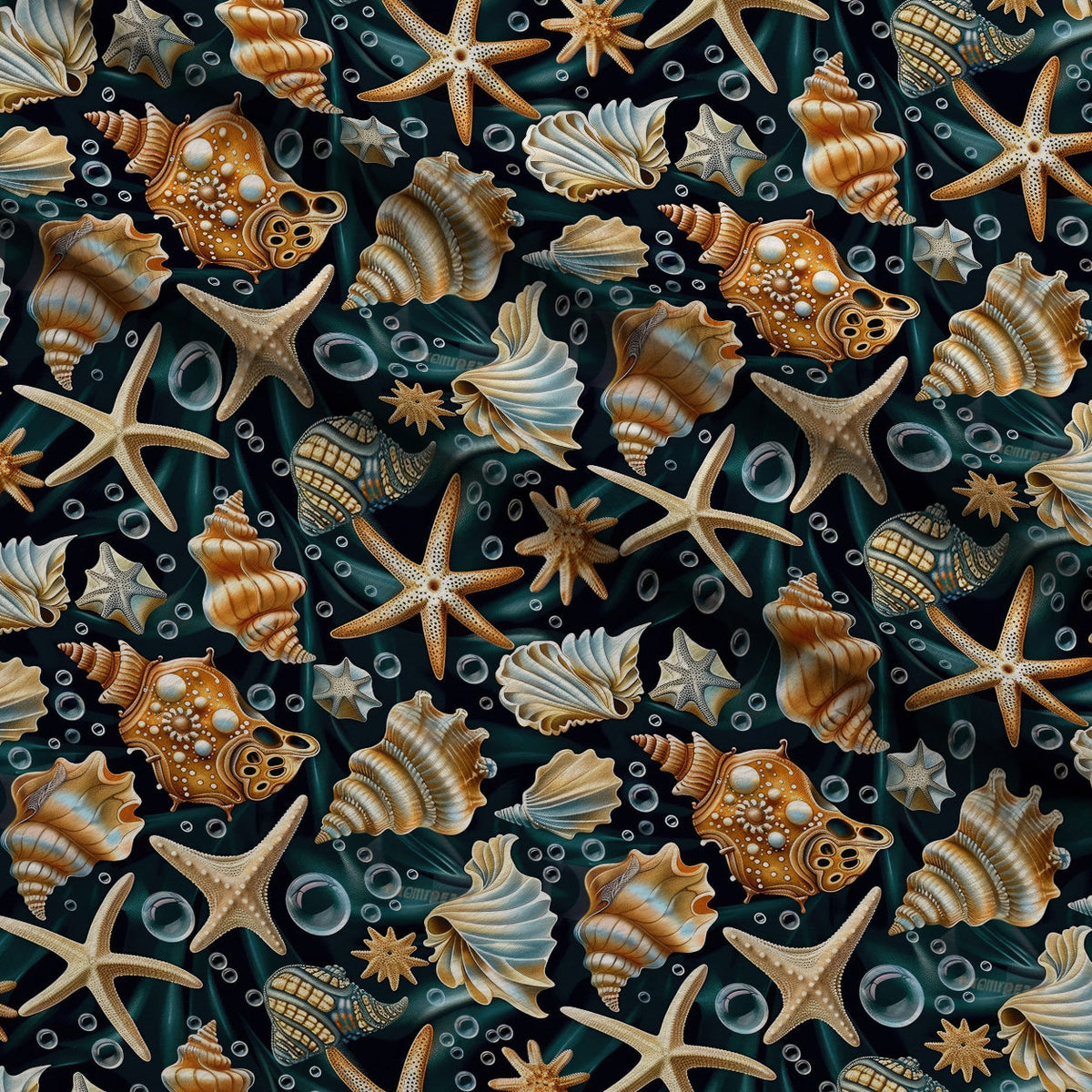 Ocean Jewels Pattern 11 Fleece Fabric — fleece fabric folded close-up preview (mv-fleece-v1:lying)