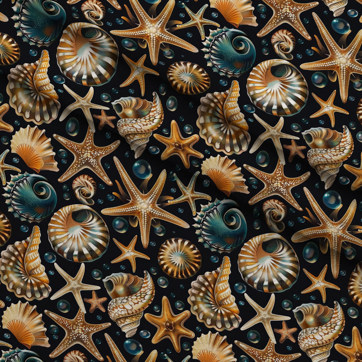 Ocean Jewels Pattern 12 Fleece Fabric — fleece fabric folded close-up preview (mv-fleece-v1:lying)
