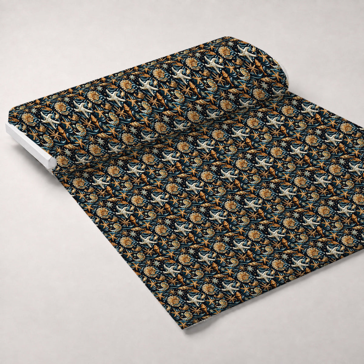 Ocean Jewels Pattern 2 Fleece Fabric — fleece fabric unrolled bolt preview (mv-fleece-v1:bolt)
