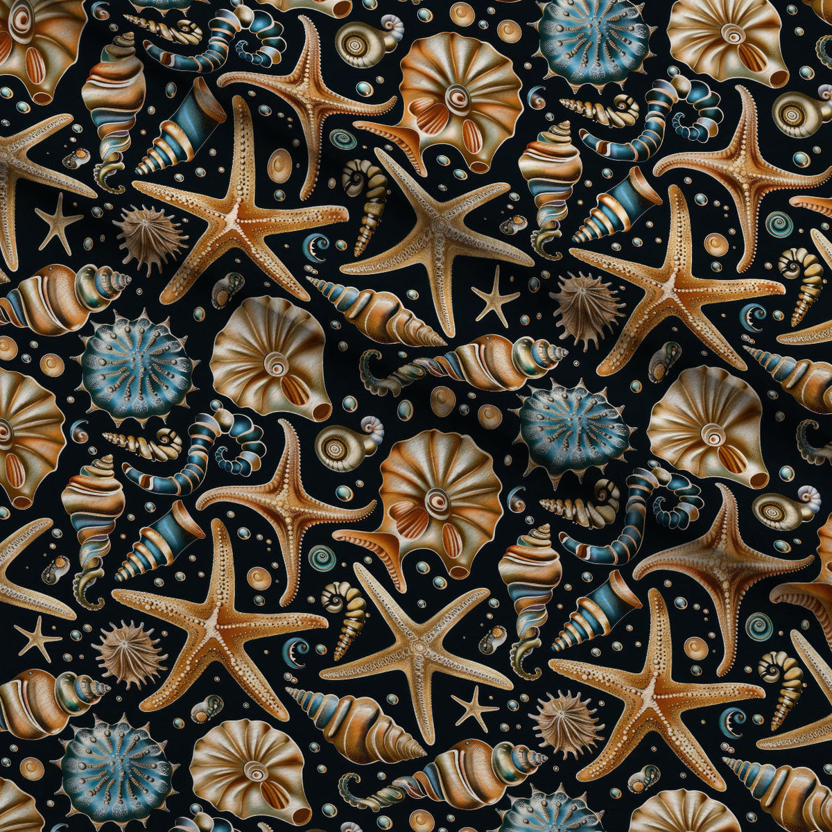 Ocean Jewels Pattern 4 Fleece Fabric — fleece fabric folded close-up preview (mv-fleece-v1:lying)